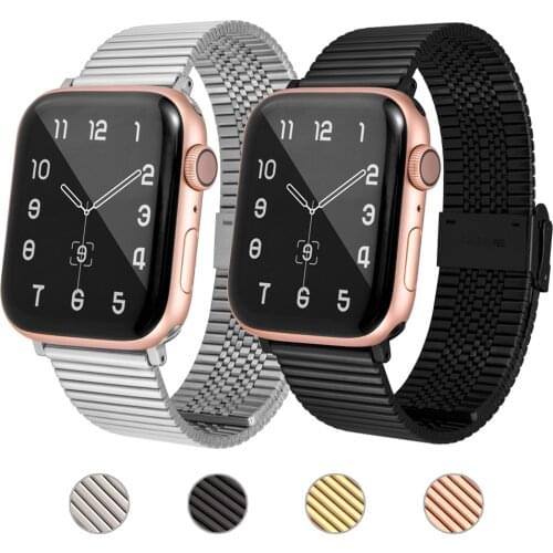 OSTRAP Stainless Steel Mesh band For Apple Watch Strap 6 SE 44/40mm Watchband Bracelet Band for iWatch Series 6 5 4 38mm 42mm