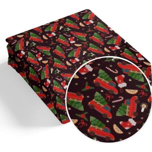 Christmas Printed Polyester Cotton Fabric 100% Polyester Print Fabric DIY Sewing Fabric for Clothes Textiles Handmade Decoratio