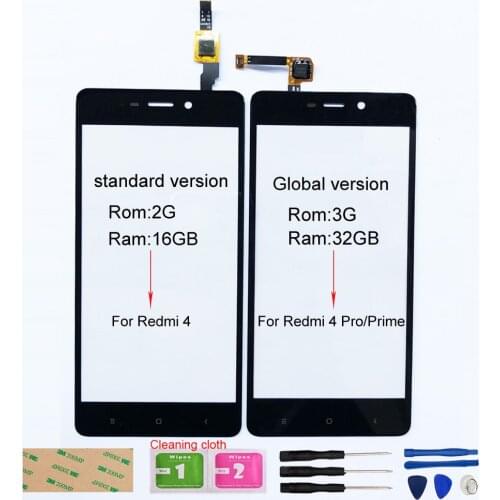 For Xiaomi Redmi 4 Touch screen For Xiaomi Redmi 4 Prime 4 Pro Touch Screen Digitizer Sensor Glass Panel Replacement