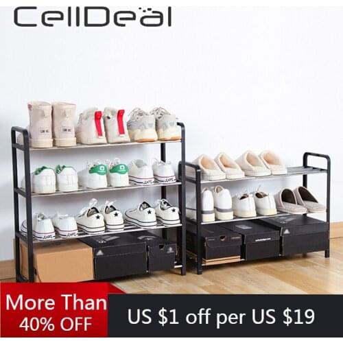 Shoe Rack Multi-layer Aluminum Metal Shoe Organizer Standing Shoe Rack Home Living Room Shoes Storage Shelf Organizer Accessorie