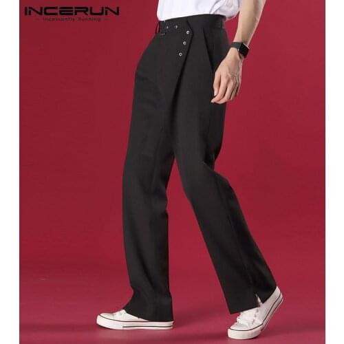 Fashion Korea Style Light Retro High Waist Trousers Breathable Mens Straight Loose Drape Wide-leg Pants Casual Trousers S-5XL