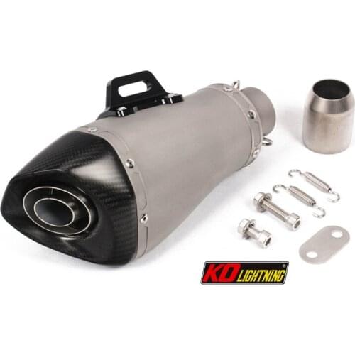 51mm Universal Motorcycle Exhaust Tail Pipe With Silencer 315mm Stainless Steel And Carbon Fiber For ATV Street Bike
