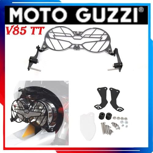 V85TT NEW Motorcycle Folding Headlight Guard Protector Grill Double Protection For Moto Guzzi V85 TT