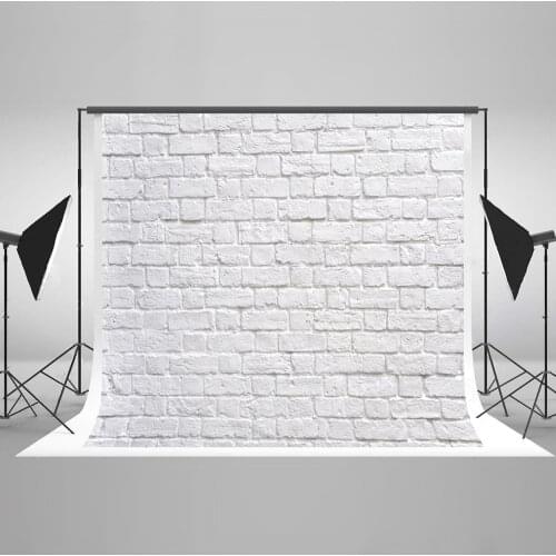 VinylBDS 8x8ft White Brick Wall Photography Backdrops Portrait Baby Shower Backdrop Princess Photo Background Wall