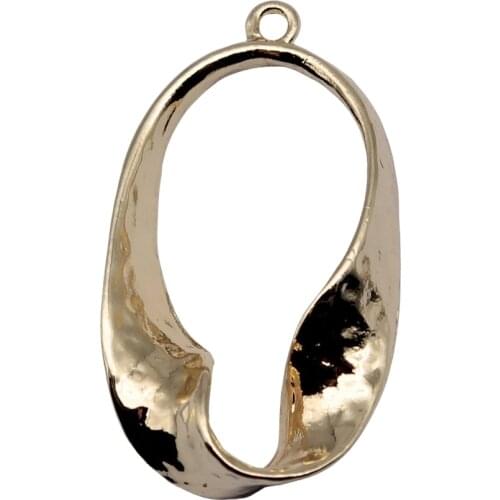 WYSIWYG 2pcs Charms Geometric DIY Jewelry Findings High Quality KC Gold Color 24x42mm Geometric Charms For Earring Making