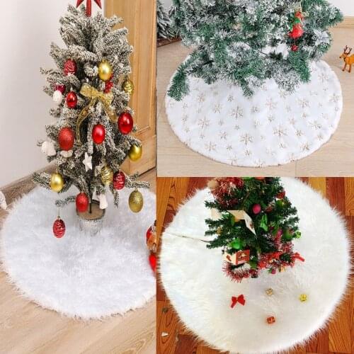 Christmas Tree Skirt Plush Faux Fur Xmas Tree Carpet Merry Christmas Tree Decorations Ornament New Year Navidad Home Decor