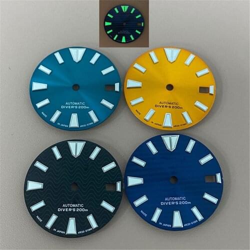 28.5mm Green Luminous Dial Watch Dial for NH35 Movement Watch Accessories