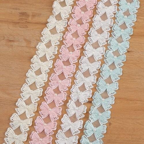 1Yard Organza Beaded Lace Trim Fabric For Women Garment Dress Sewing Accesrries DIY Handmade Crafts Supplies