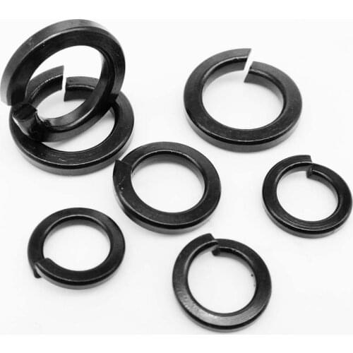 10/100pcs M1.6 M2 M2.5 M3 M4 M5 M6 M8 M10 M12 DIN127 GB93 Black 304 Stainless Steel Spring Washer Split Lock Elastic Gasket