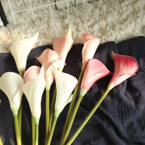 HVAYI 11PCS Artificial flowers PU Real Touch White Mini Calla Lily for Wedding Party Decoration Home decoration DIY bouquet