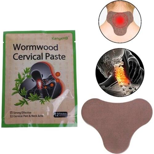 12Pcs Wormwood Shoulder Neck Pain Relief Patch Self-Heating Moxibustion Plaster