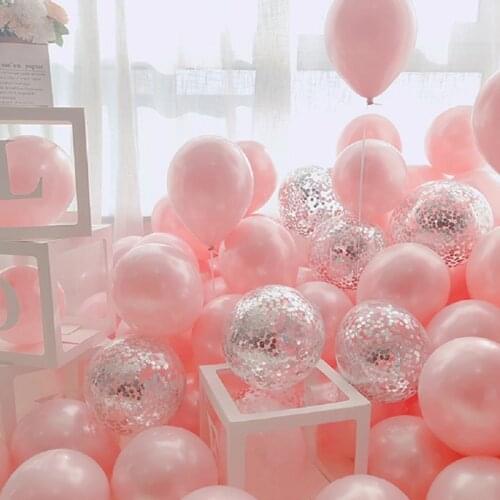 18pcs 10Inch Pink Gold Silver Chrome Latex Balloon Wedding Birthday Navidad Party Decorations Helium Confetti Globos Baby Shower