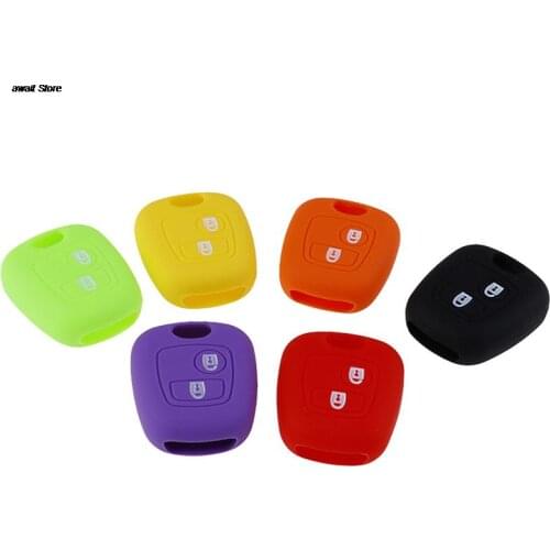 2 Buttons Silicone Rubber Car Remote Key Case Cover For 107 206 307 207 408 Key Protector Holder Shell