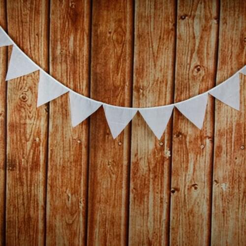 3.2m 12 Flags Pure White Cotton Banner Pennant Garland Children Kids Baby Shower Birthday Bunting Wedding Party Decor Photograph