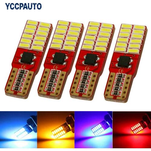 W5w T10 External Turn Signal Light Car LED Lights Clearance Bulb Door Reading Lamp Super Bright 24 SMD 4014 12V Auto Canbus 4pcs