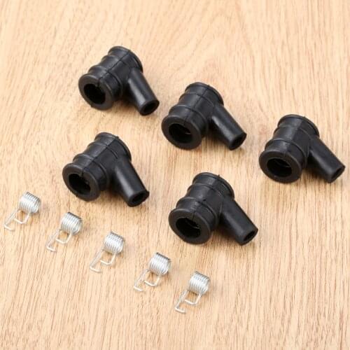 5Pcs Rubber High Quality 2 Stroke 4500 5200 5800 Chainsaw Spare Parts Ignition Coil Cap and Spring Kit Garden Tool Parts
