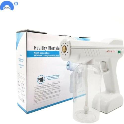 Rechargeable Electrostatic Battery Disinfection Gun Portable Sprayer Fogger wireless Nano Blue Ray Atomizer Office School