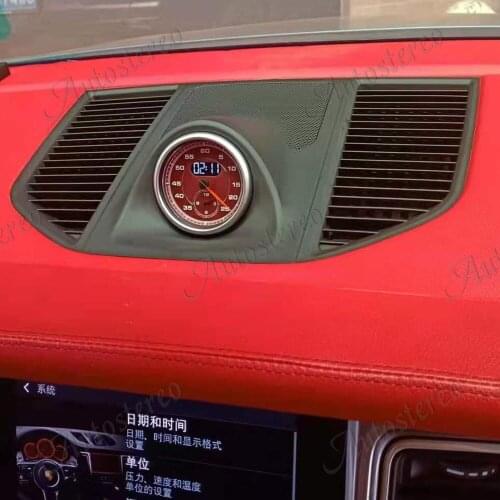 Car stopwatch for Porsche Macan 2014-2020 interior dashboard center clock compass time electronic meter clock accessional