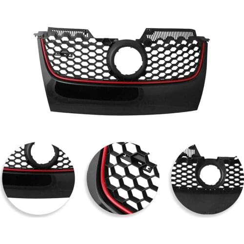 Car Vehicle Hex Mesh Front Main Centre Bumper Grille Plastic Air Intake Grill Cover Trim for VW Golf 5 MK5 V for GTI