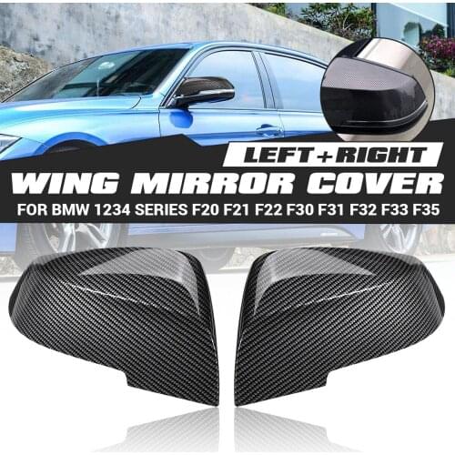 1 Pair Black Carbon Wing Mirror Cover Cap For BMW 1 Series 2 Series 3 Series 4 Series F20 F21 F22 F30 F31 F32 F33 F35 F36 X3