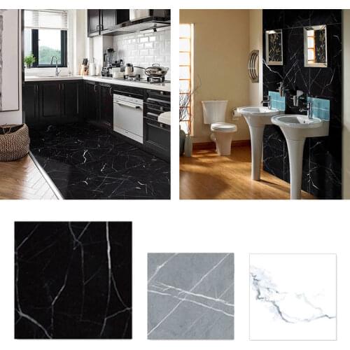 Floor Decoration Decals Self-Adhesive Marble Tile Wall Stickers Living Room Bathroom Waterproof Non-Slip Floor Decorative Film