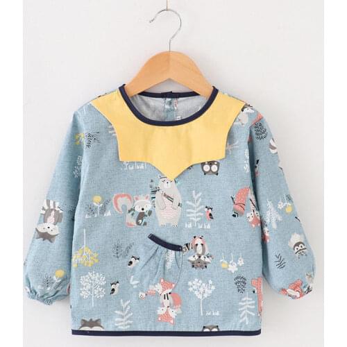 Baby Bibs Waterproof Long Sleeve Apron Children Feeding Smock Bib Burp Clothes Soft Eat Toddler Clothing Baby Bib