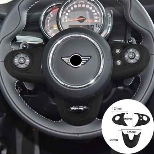 For BMW MINI F F54 F55 F56 F57 F60 2014-2020 Alcantara Suede Steering Wheel Panel Strip Cover Car Trim Stickers Accessories