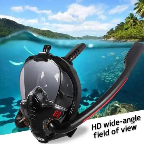 Double Snorkel mask Scuba Diving Mask equipment Full Face Anti Fog Set Swimming Snorkeling goggles for Gopro Camera man women