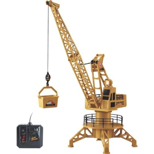 Electric RC Crane Tower RC Truck Fork Lift Construction Vehicle Playset Model Toys Wire Line Control 360 Degree Rotate Kids Gift