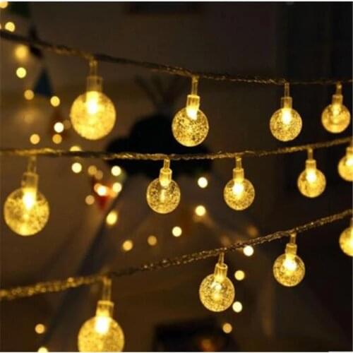 Crystal Ball 7.5M 50led Battery led string light outdoor decoration light for holiday Xmas wedding Party