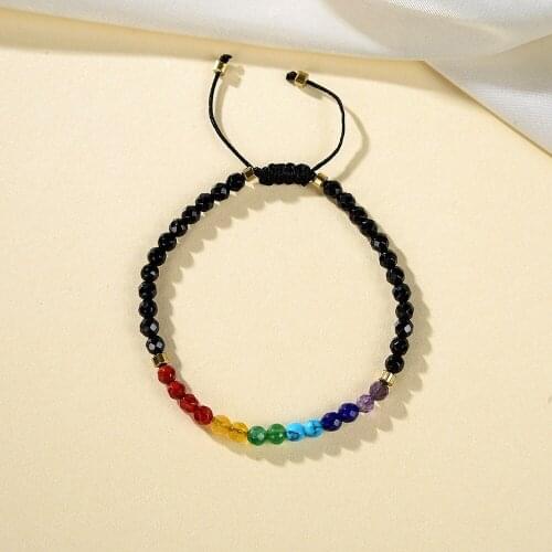 Exquisite 4mm Beads Bracelet Natural Stone Agat Turquoises Amethysts 7 Chakra Energy Tassel Healing Prayer Yoga Bracelets B412