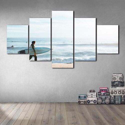 Pray for Surf Canvas Painting Wall Art Print Poster Picture Decorative Painting Living Room Home Decoration