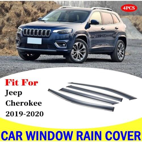 For Jeep Cherokee window visor car rain shield deflectors 2019-2020 car accessories awning trim cover exterior rain cover trim