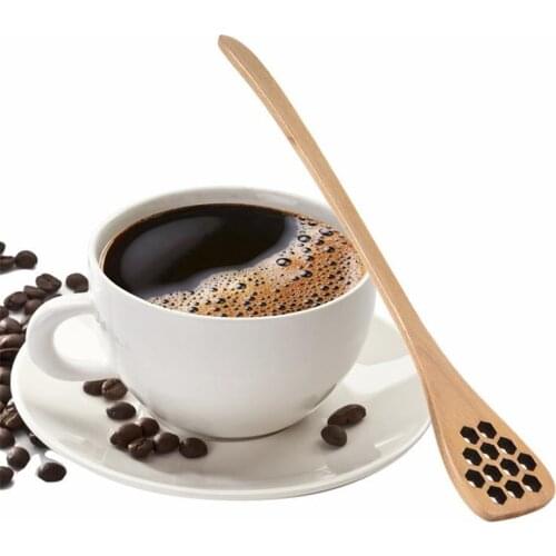 2020 High Quality NEW 1pcs Bionic Natural Wood Honey Dipper Server Mixing Stick Spoon Healthy Wood Honey Spoon @2