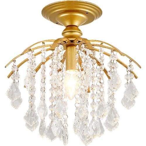 Small Crystal Chandelier Lighting For Bedroom Study Room Ceiling Chandeliers Gold Black Lustre Cristal Light Fixtures