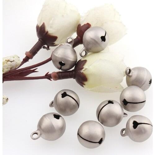 50pcs 16mm Metal Jingle Bells Silver Loose Beads Festival Party Decoration/Christmas Tree Decorations/DIYCrafts Accessories