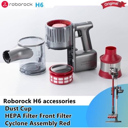 Original Roborock H6 H7 Part Pack Handheld Vacuum Cleaner accessories Dust Cup HEPA Filter Front Filter Cyclone Assembly Red