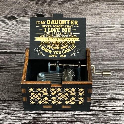 New style wooden carved music box (you are my sun) for daughter/son to send beautiful wife Christmas gift Halloween gift Music b