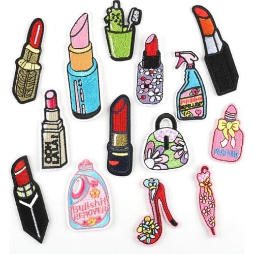 New Lip Iron on Lipstick Patch Embroidery Women Lady Girl Coats Jeans Appliques Sewing Fabric Patches Diy Fabric Stickers