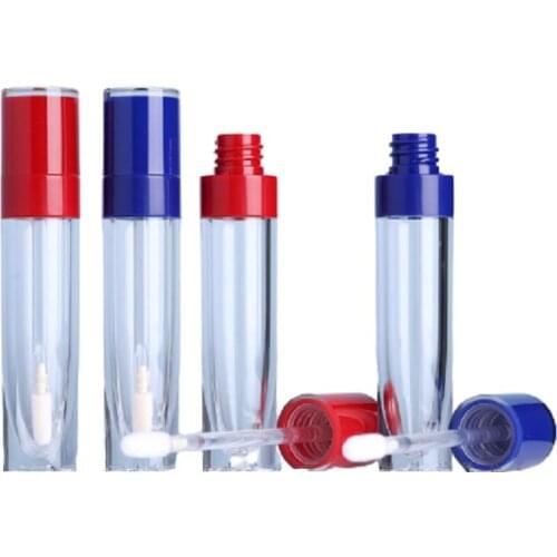 New Arrival Clear Lip Gloss Container Round Plastic Cosmetic Packaging Containers 8ml Empty Lip Gloss Wand Tube 25/50/100 Pieces