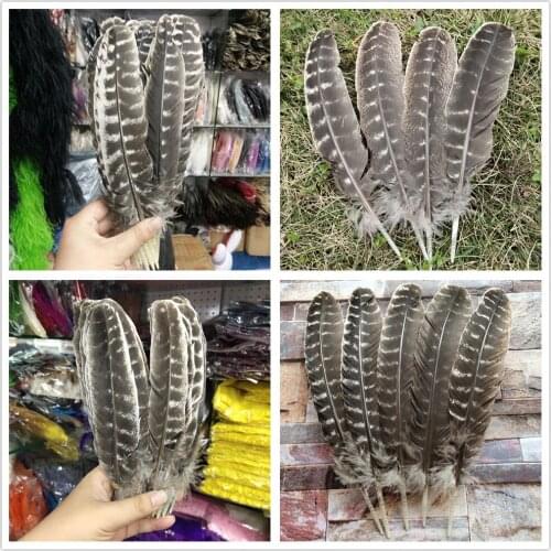 Wholesale Hot 10PCS Beautiful 9-12inches/22-30cm Natural Wild Turkey Tail Feathers For Wedding Christmas Decoration