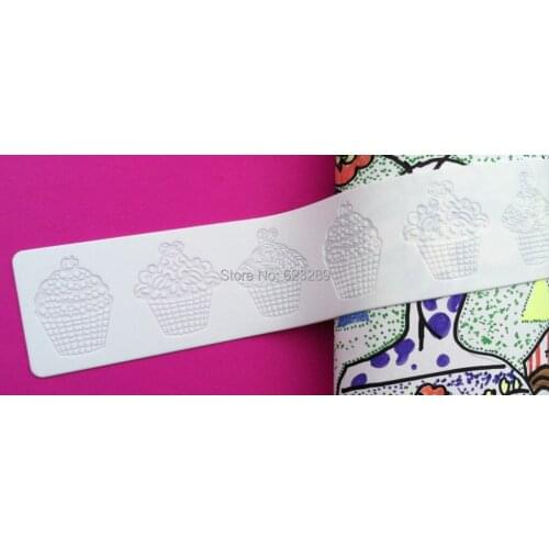 Wholesale 10Pcs/lot (CT5009) Ice Cream Shapes Lace 100% Platinum Silicone Cake Fondant Embossing Gum Paste Decorating Mold Tool