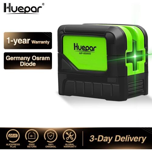 Huepar Green Beam Laser Level 2 Cross Lines 2 Points Professional 180 Degrees Self-leveling Nivel Laser Diagnostic Tools 9211G
