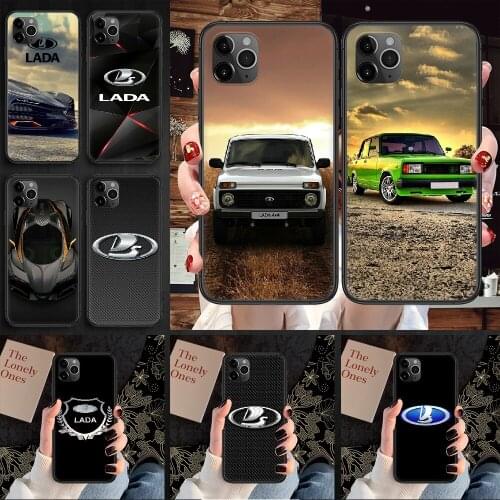 Russian Lada Car Phone Case Cover Hull For iphone 5 5s se 2 6 6s 7 8 12 mini plus X XS XR 11 PRO MAX black luxury back pretty
