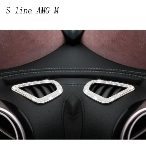 Car styling AC Outlet Trim dashboard Air metal Frame Decorative Covers Stickers For Mercedes Benz E Class W213 Auto Accessories