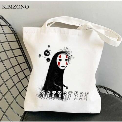 Spirited Away Faceless shopping bag shopper bolsa shopping cotton canvas bag reusable bolsa compra shoping jute sac tissu