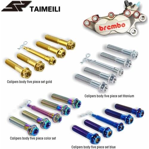 TAIMEILI Titanium alloy screw brake caliper body screw 5-piece set Repair screw for Brembo calipers