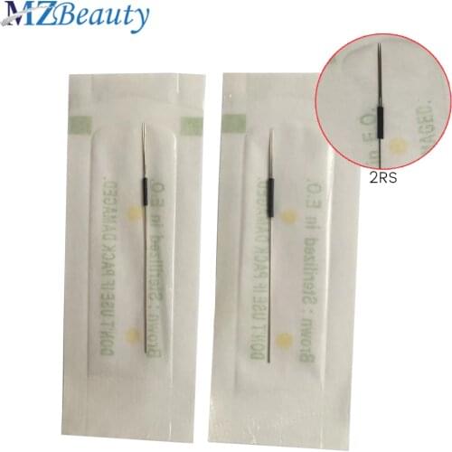 Tattoo Needles 2RS Professional Sterilized Permanent Make Up Needle For PMU Machine Pen Flat 2 Agujas Microblading Supplies