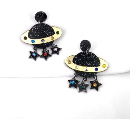 Universe planet Earrings Acrylicy earrings womens geometric printing earrings