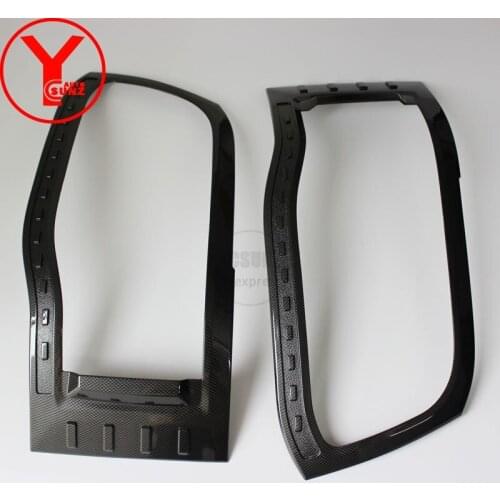 YCSUNZ carbon fiber headlight lamp cover ABS car styling parts accessories For toyota hiace van 2012 2013 2014 2015 accessories